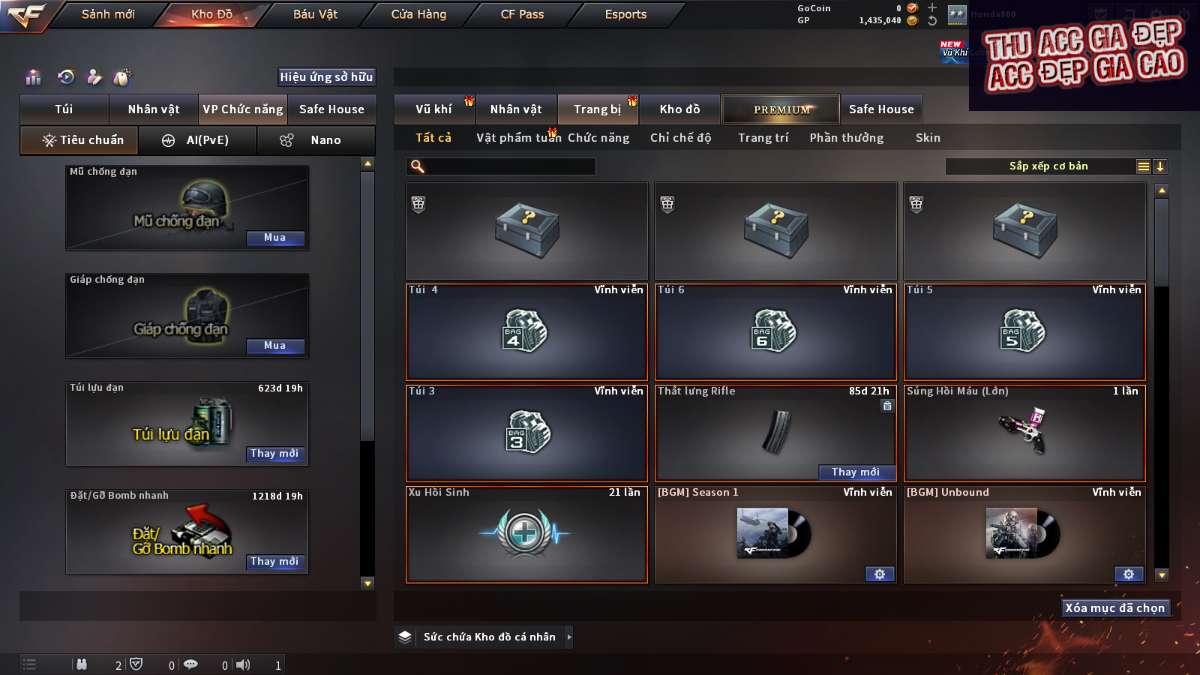 shop acc cf uy tin gia re